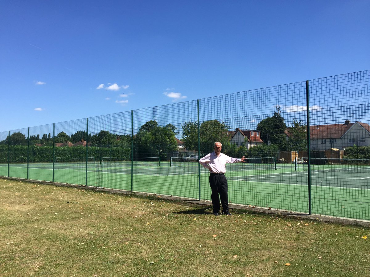 Cllr John O'Reilly outside empty Coronation Rec courts