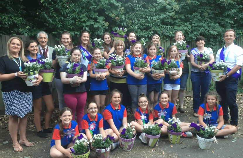 Deputy Mayor Mary Sheldon (centre) with guides and council officers