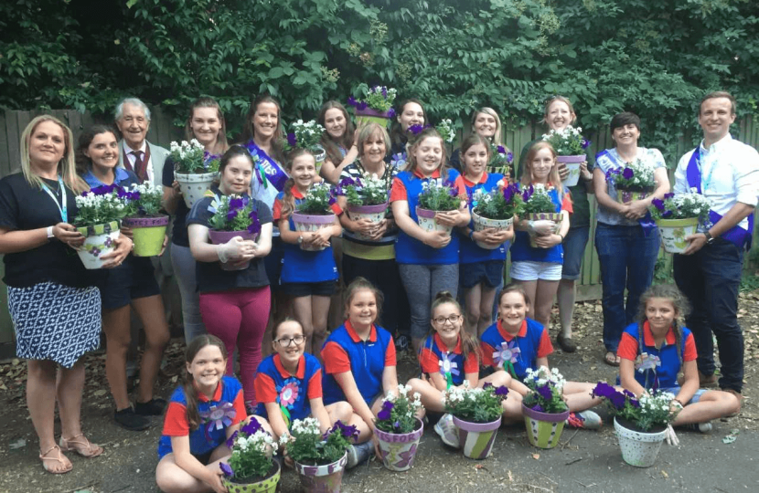 Deputy Mayor Mary Sheldon (centre) with guides and council officers