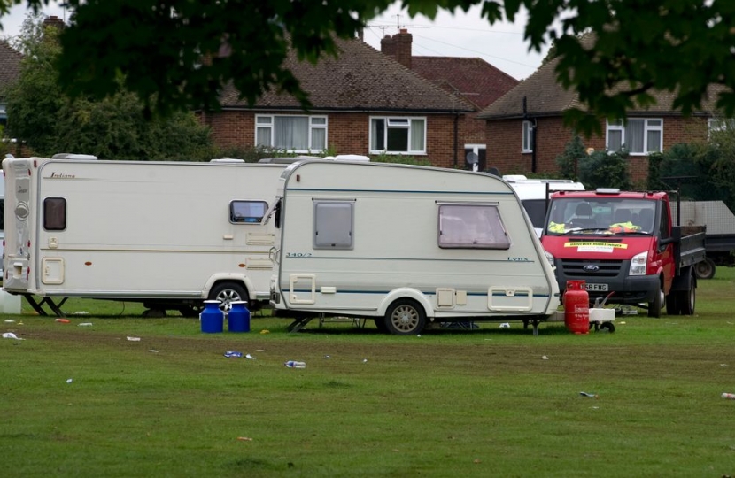 Traveller incursion at Molesey in 2017