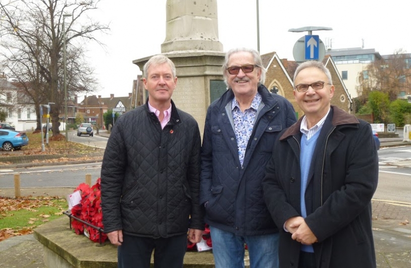 Esher Councillors Tim Oliver, David Archer and Peter Szanto