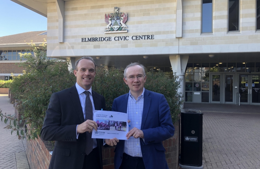 MP Dominic Raab and Tory leader James Browne who support saving the Elmbridge Green Belt