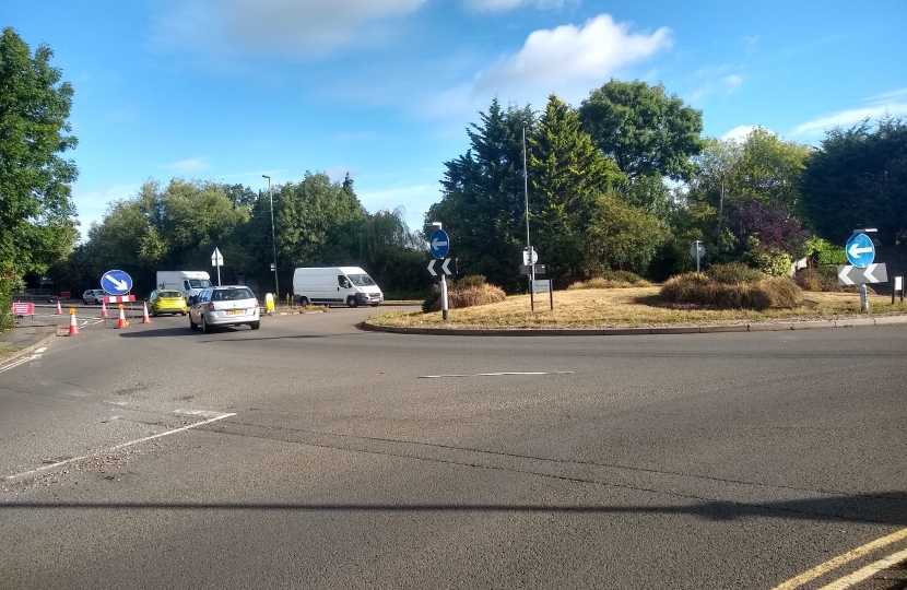 Hersham Bypass at the Princess Alice Roundabout