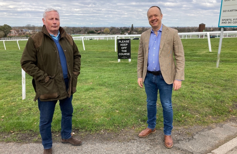 Cllr Simon Waugh (left) with Jeremy Larsson at Sandown