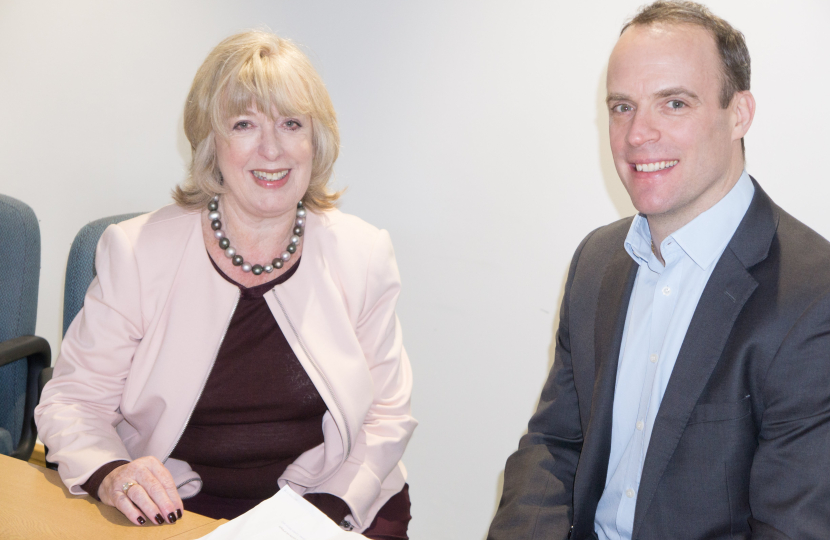 Ruth Mitchell, pictured with local MP Dominic Raab