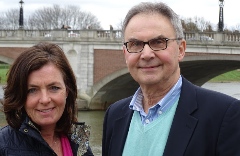 Debi Oliver and Cllr Peter Szanto in Molesey East ward