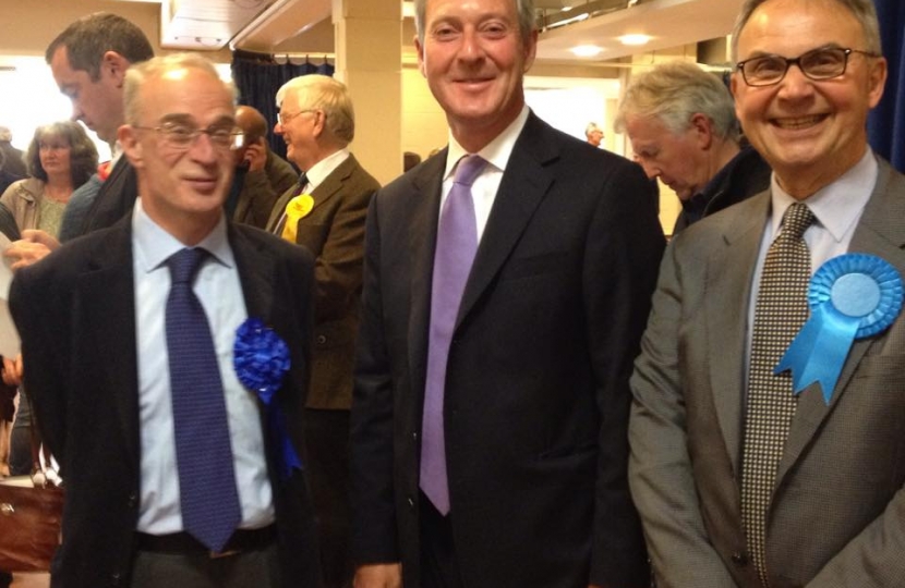 Cllrs John O'Reilly and Tim Oliver with newly elected Peter Szanto