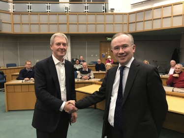 Tim Oliver hands over to his successor James Browne