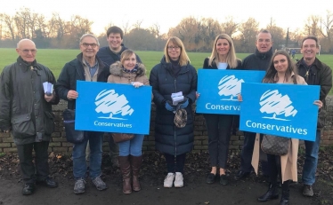 Amanda (centre) with her team of helpers